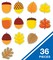 Carson Dellosa 36PC Fall Decor, Colorful Cardstock Acorns and Autumn Leaves Wall Cut-Outs for Classroom, Bulletin Board, Thanksgiving and Halloween Decoration
